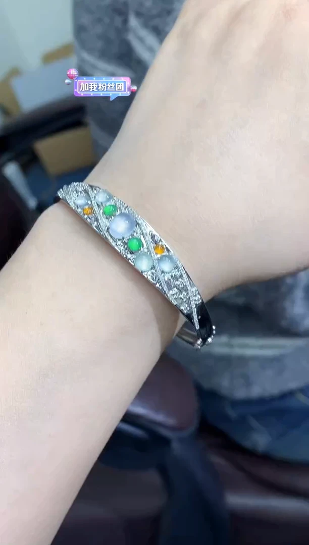 【闪购商品】翡翠手镯18K金镶嵌751-中国好珍宝