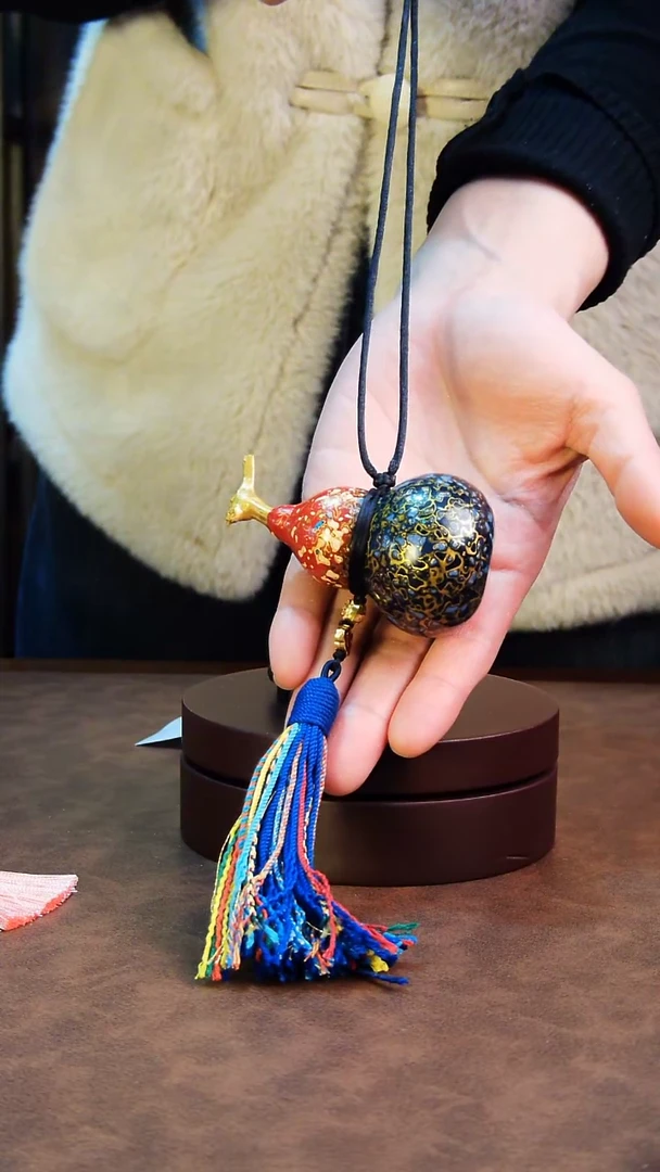 【闪购商品】259直播一物一图大漆酒葫芦送底座送挂绳