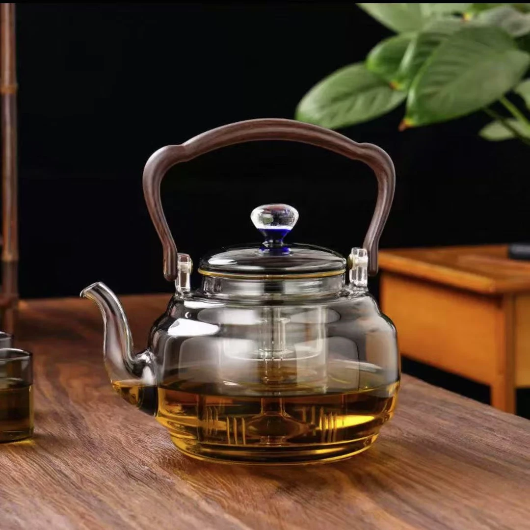 高硼硅玻璃星韵高升提梁壶家用蒸煮两用泡茶壶