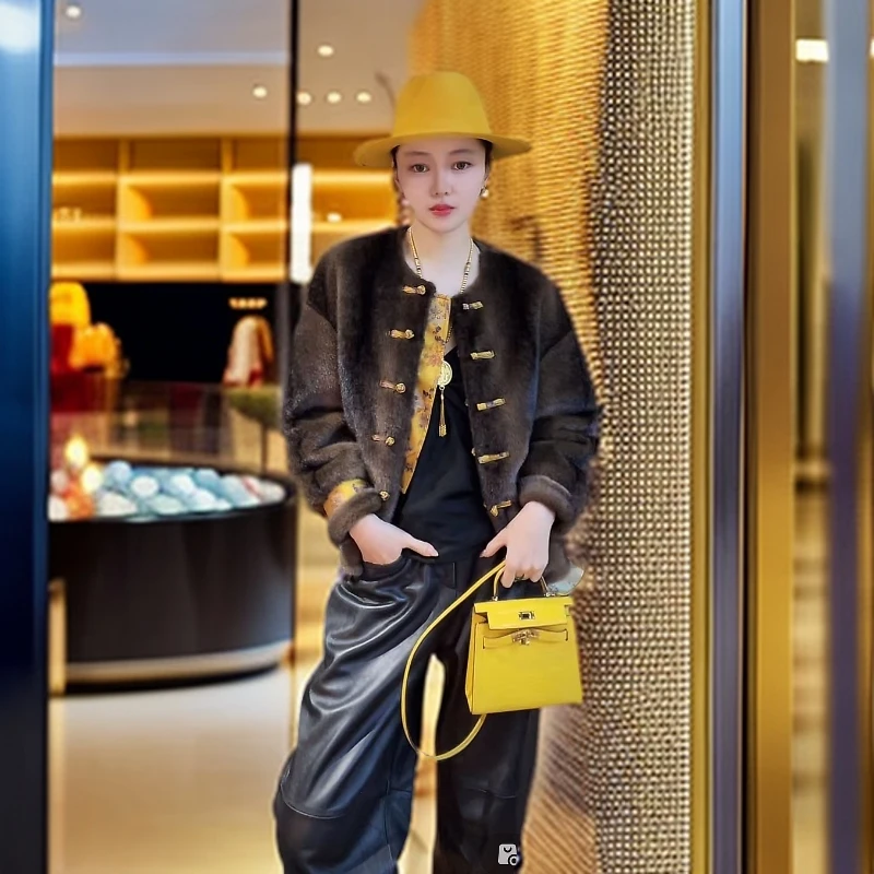 2401（双面穿咖色）新中式中国风外套设计师短款气质网红轻奢时尚