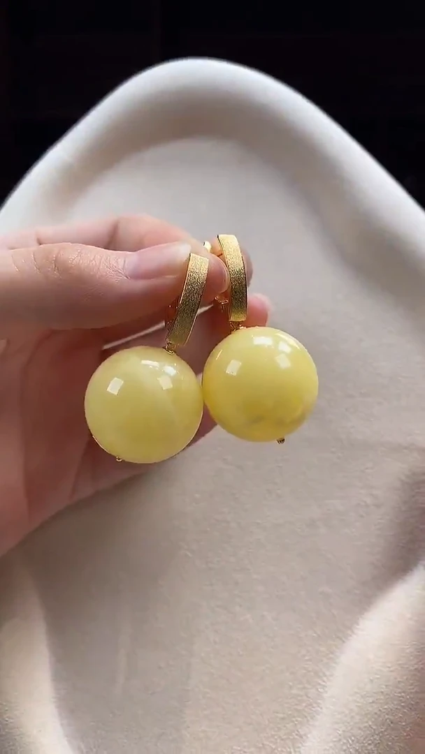 琥珀未镶嵌耳饰耳环耳环