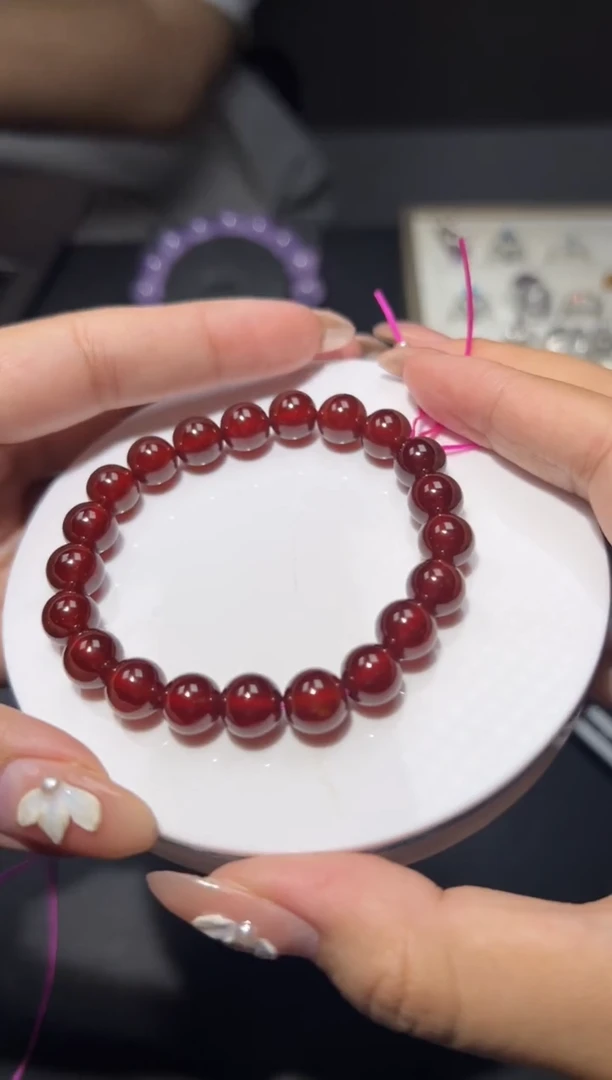 未镶嵌手链石榴石酒红石榴石9mm手串