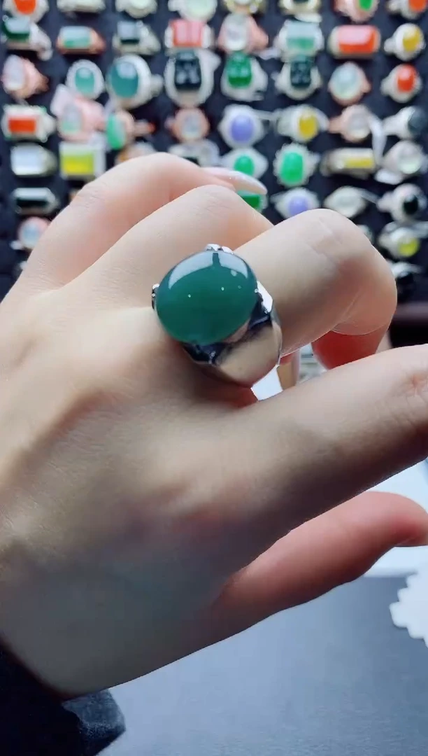 未镶嵌戒指翡翠天然翡翠A货男戒