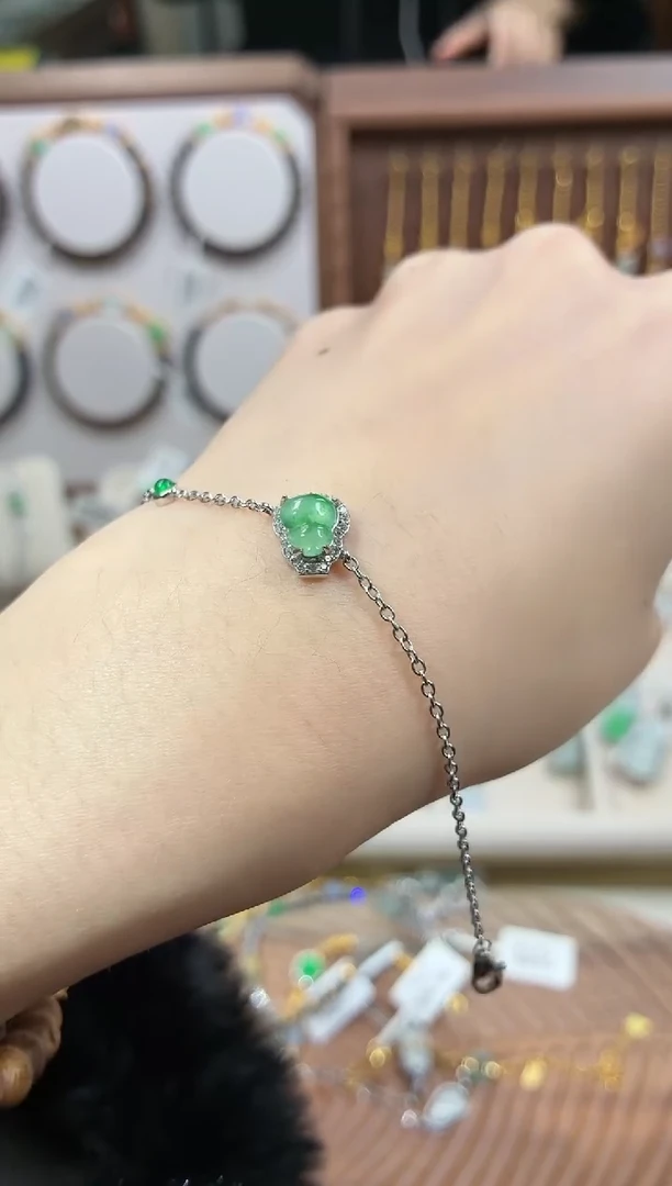 银S925镶嵌手链翡翠手链