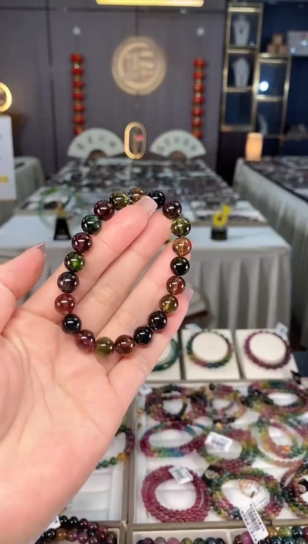 未镶嵌老矿碧玺单圈手串9mm+碧玺hon多样性发货一条