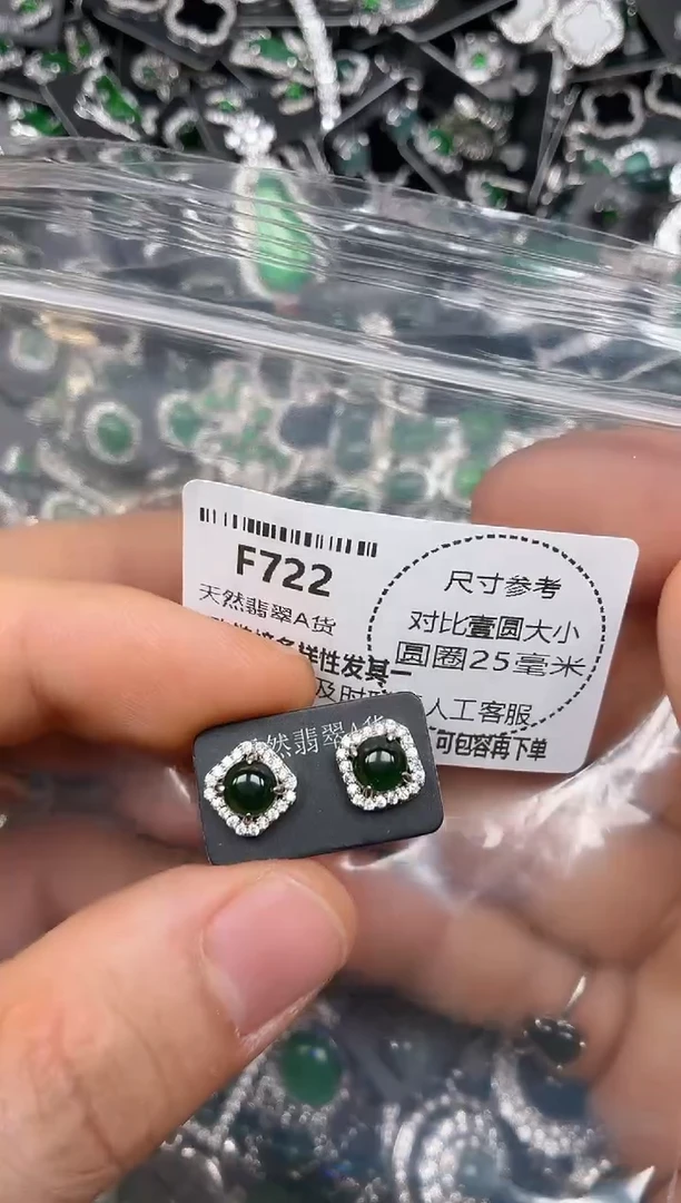 颈饰未镶嵌翡翠F722耳钉