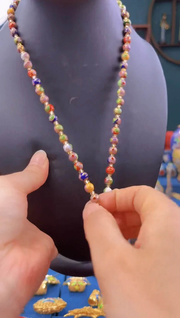 非遗 景泰蓝项链0.6 多宝