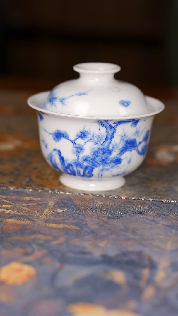 【闪购商品】杯288松竹梅 微瑕微瑕盖碗