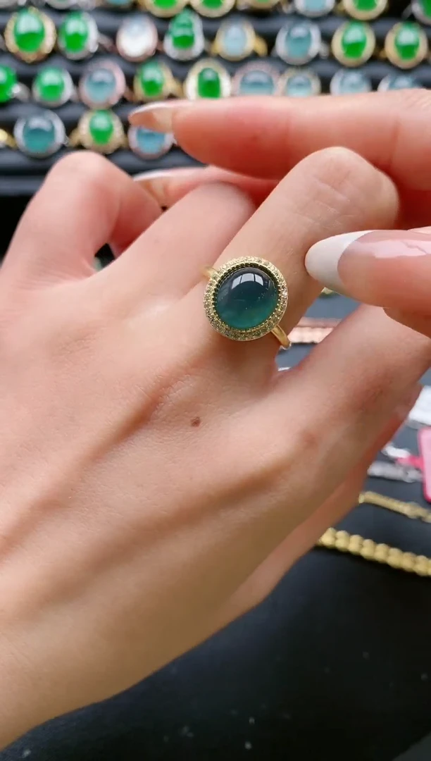 【闪购商品】翡翠戒指银S925镶嵌111111