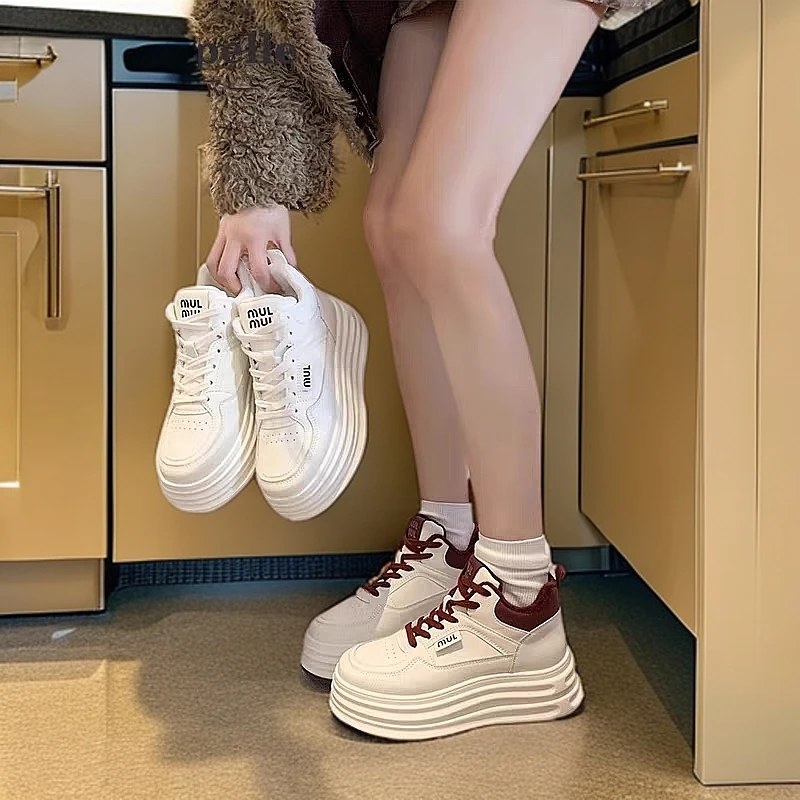 H05春季新款松糕厚底内增高百搭休闲运动板鞋