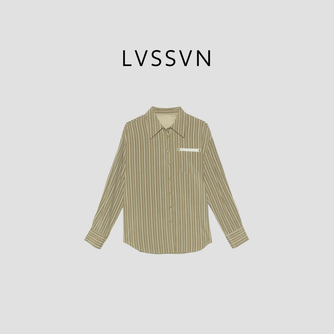 LVSSVN/露裳【Susie】2025SS早春新款时尚百搭条纹女士衬衫 X-30971