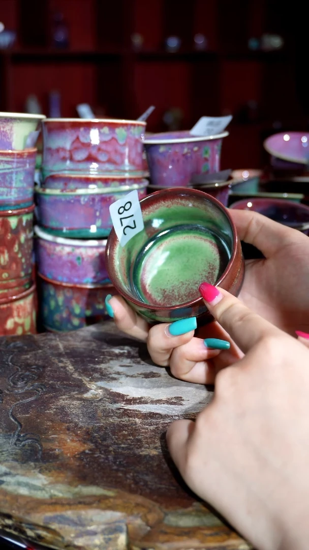 摆件 精品窑变钧瓷茶器