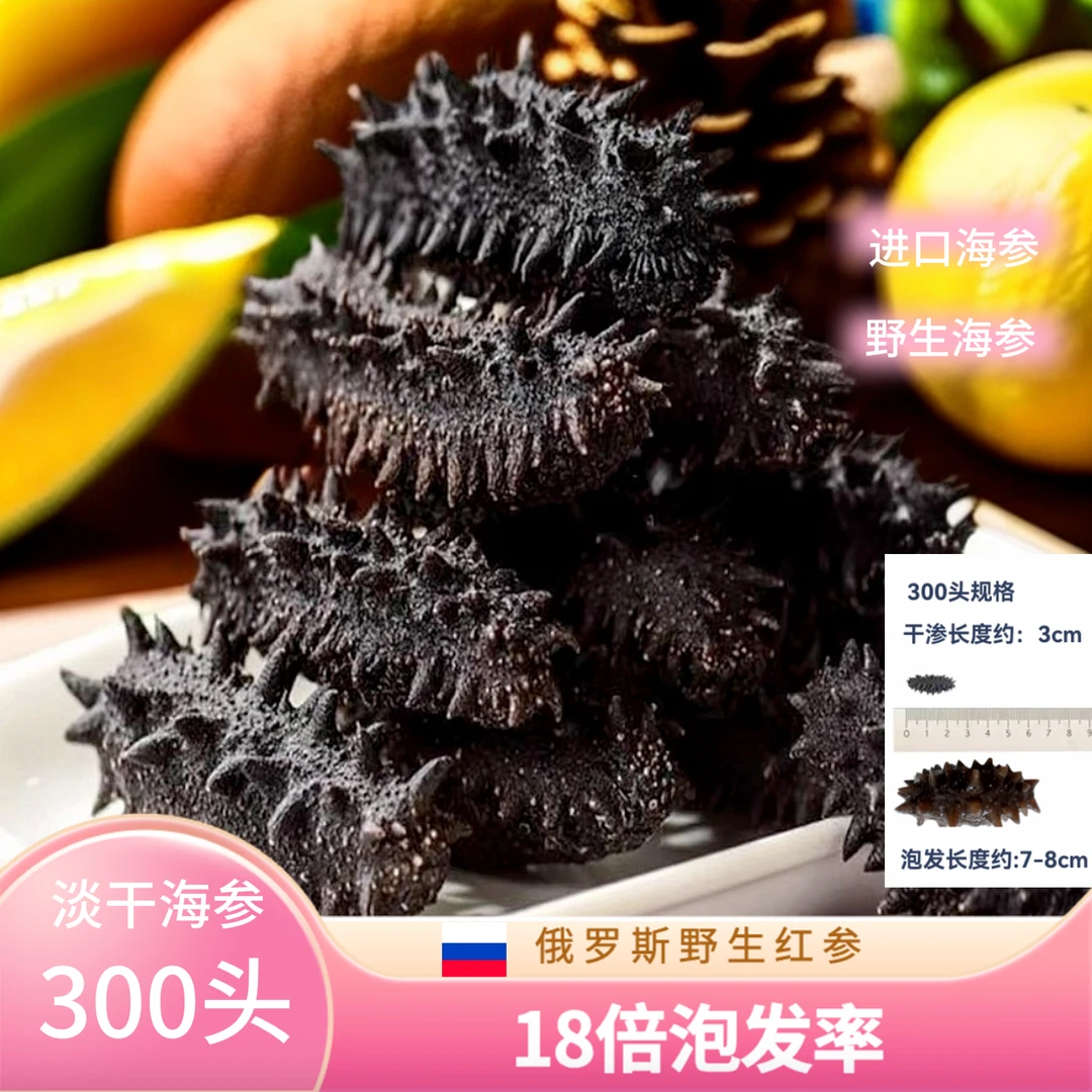 【俄罗斯二红】俄罗斯海参崴淡干野生海参400头泡发率18倍2根试吃装