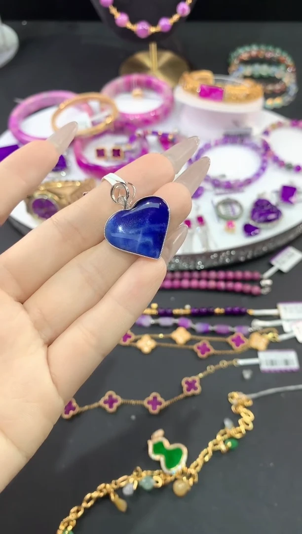 无非金属南非玻璃蓝diy吊坠