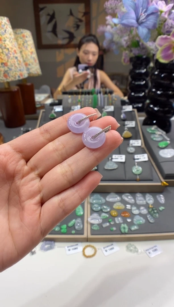 颈饰银S925镶嵌翡翠耳饰