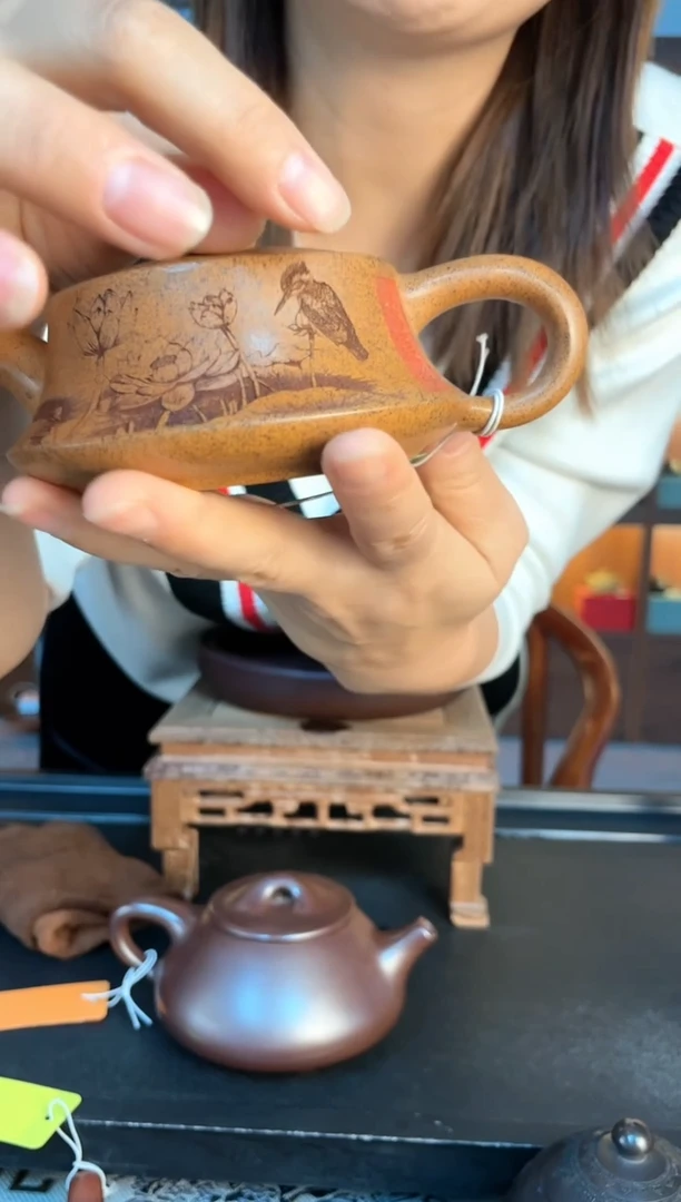茶壶紫砂爱莲说柱础 龙古金砂 赵园静