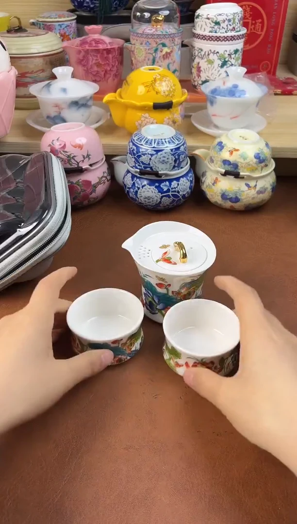 陶陶瓷茶具摆件旅行套组