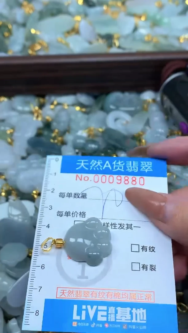 颈饰未镶嵌翡翠净货挂件-9880