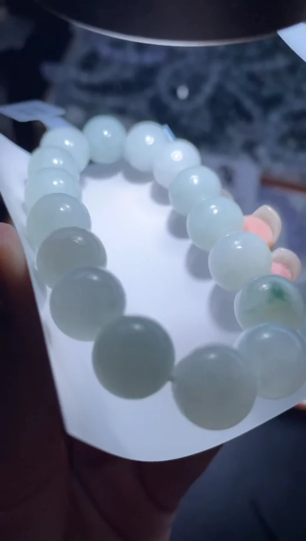 【闪购商品】定制翡翠未镶嵌天然缅甸A货翡翠手串7尺寸12+