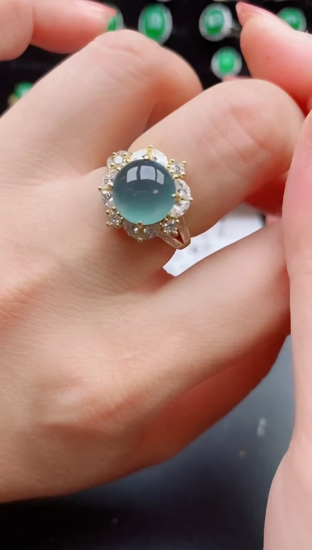 【闪购商品】翡翠戒指银S925镶嵌66565