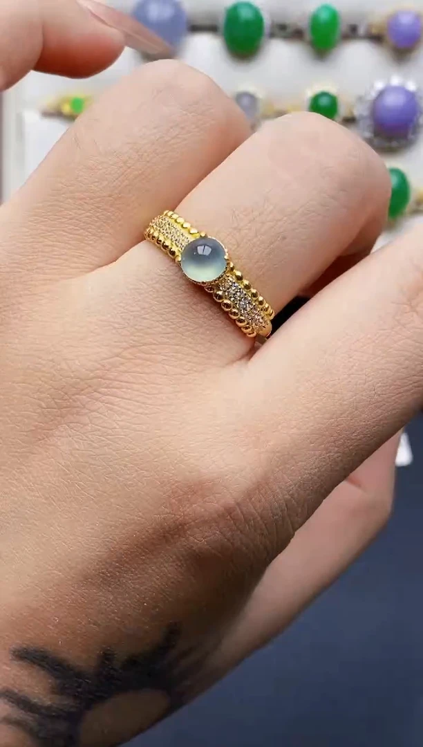 银S925镶嵌戒指翡翠2201