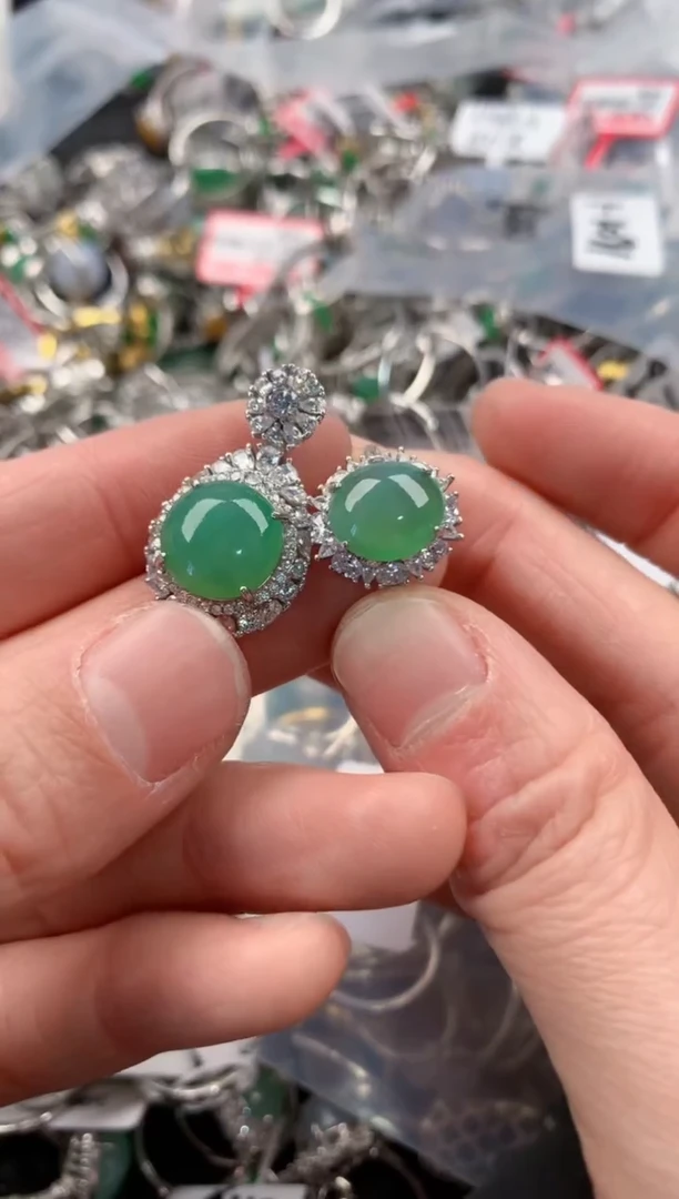 银S925镶嵌戒指翡翠777   2