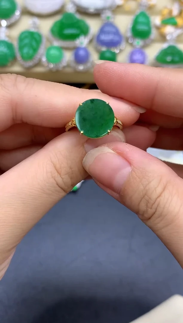 18K金镶嵌戒指翡翠326-中国好珍宝