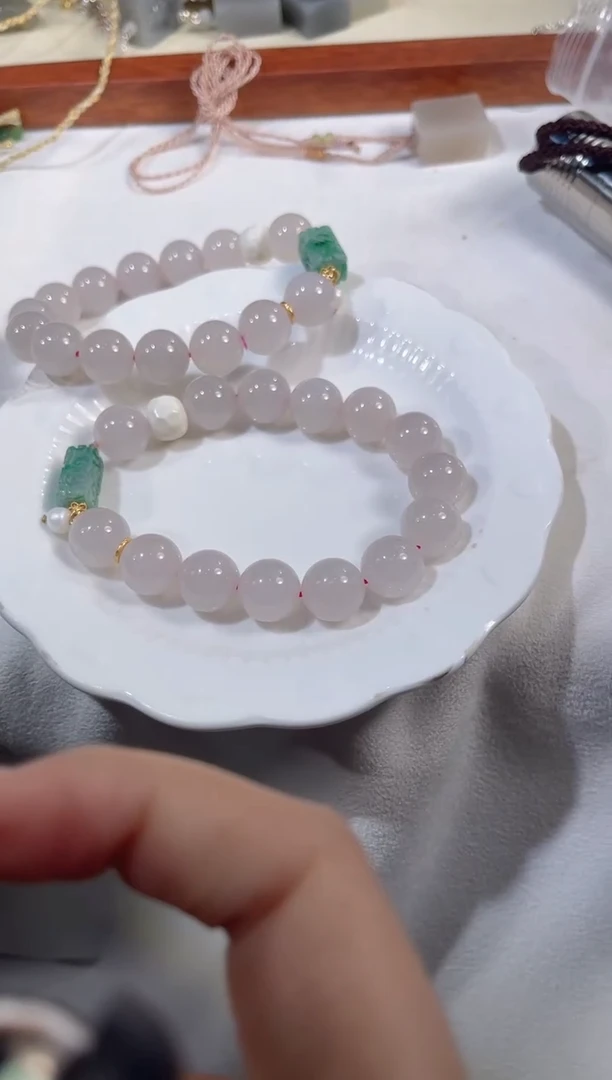 银S925镶嵌手链和田玉多样性发其一孤品默认微瑕