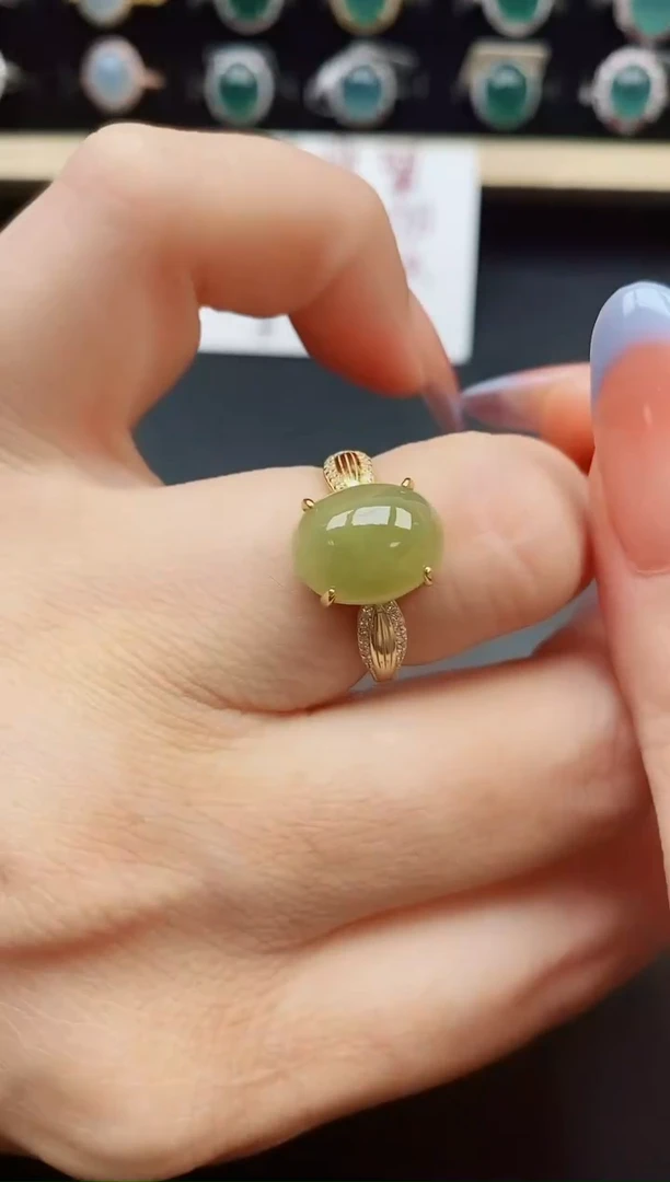 翡翠戒指银S925镶嵌1321312