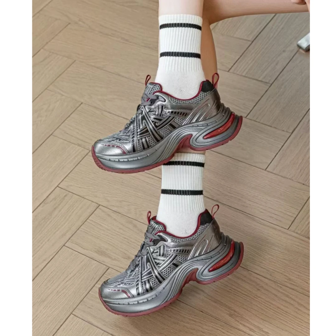 爆款老爹鞋女秋季新款显脚小厚底增高休闲女鞋轻便透气运动鞋8969