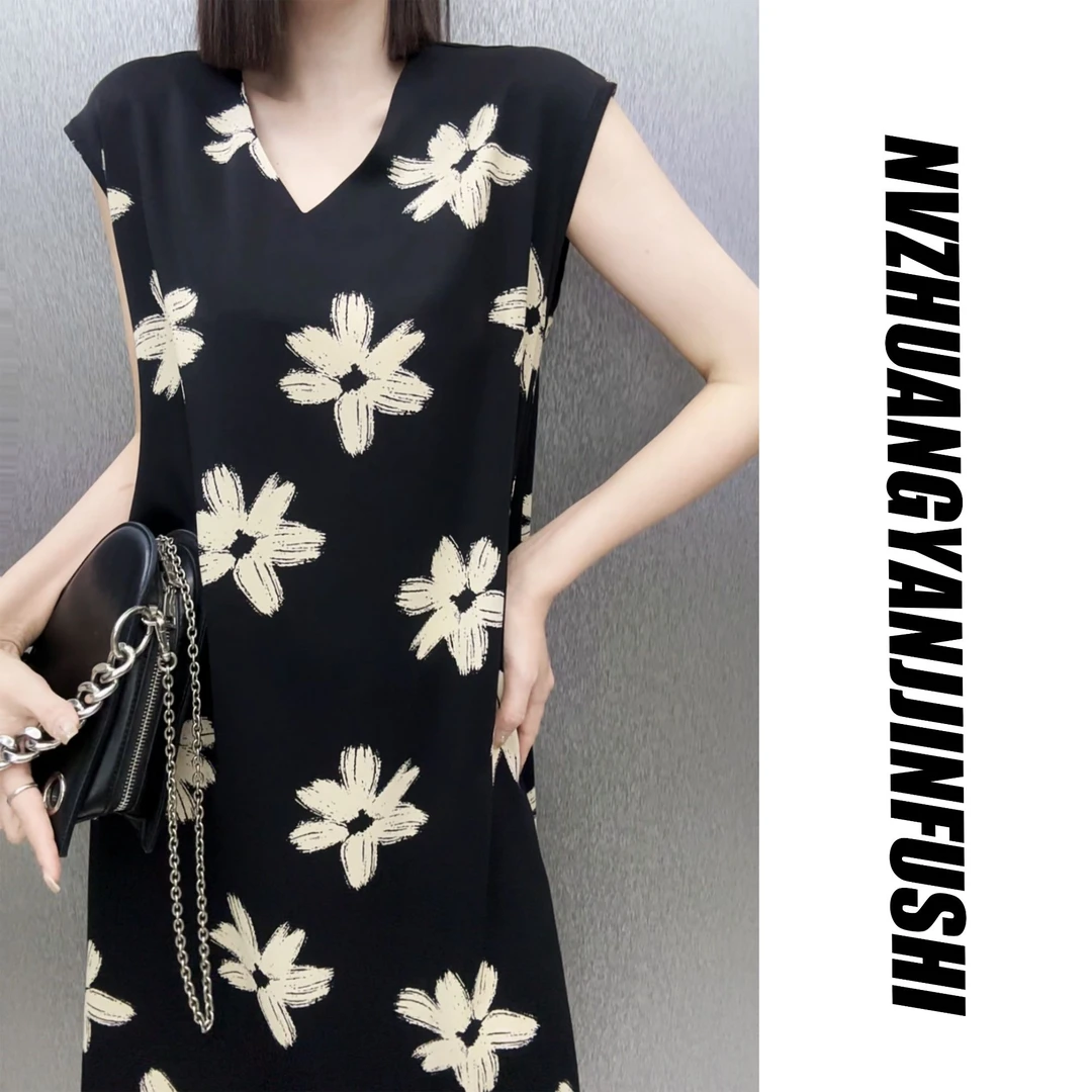 【斑斓-连衣裙】-（80-180斤）送腰带 大码遮肉显瘦A版气质长款