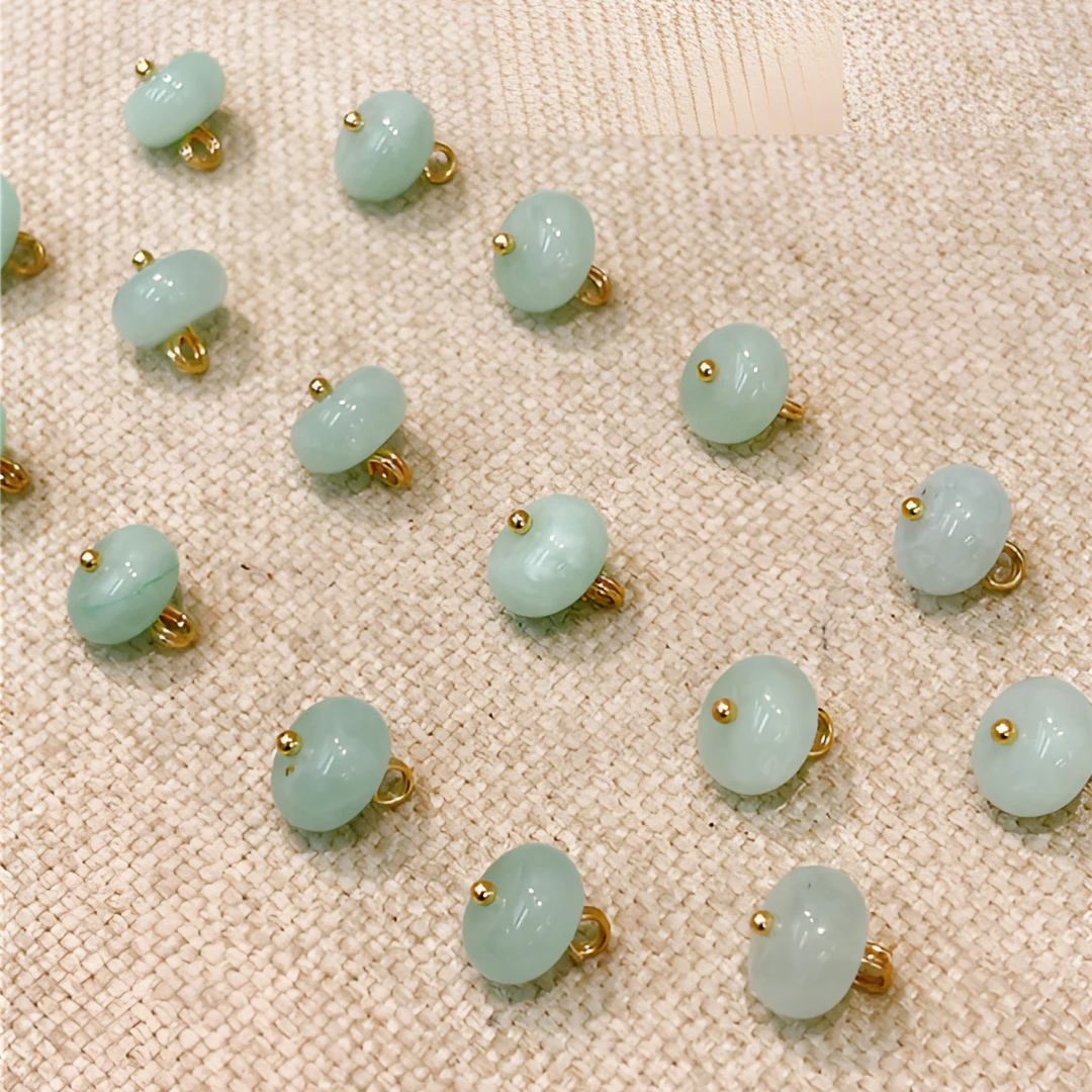 天然石淡蓝色扣子国风旗袍衬衫汉服香云纱服饰扣子新中式高端纽扣