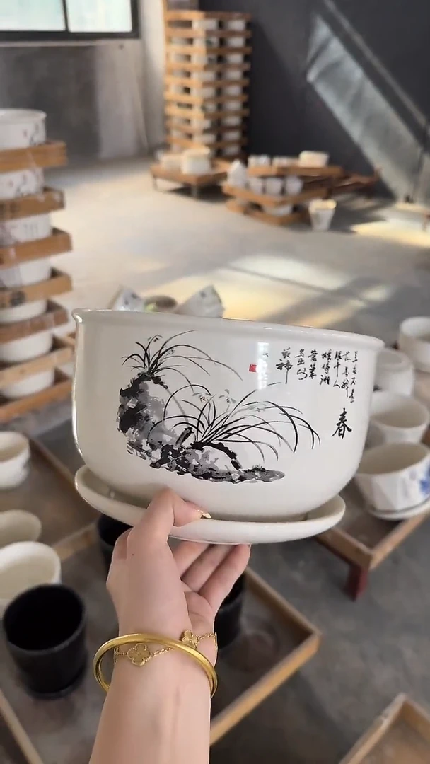 高温陶瓷花盆+E69