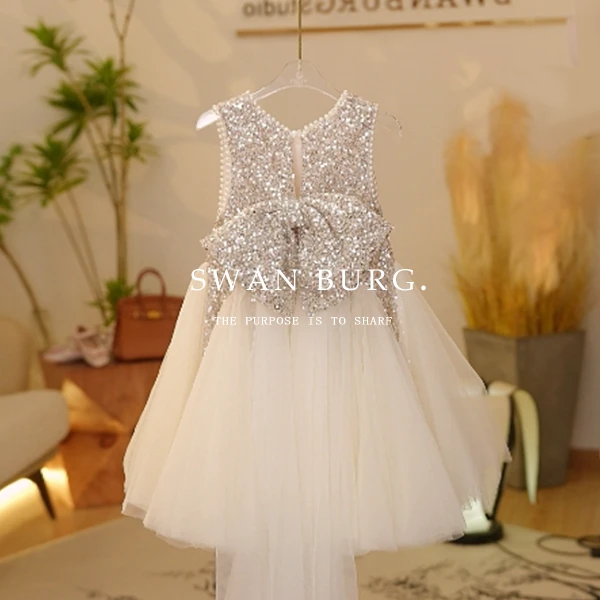 【现货】【Y.d9004】2025新款女童设计师亮片公主裙气质女宝连衣裙