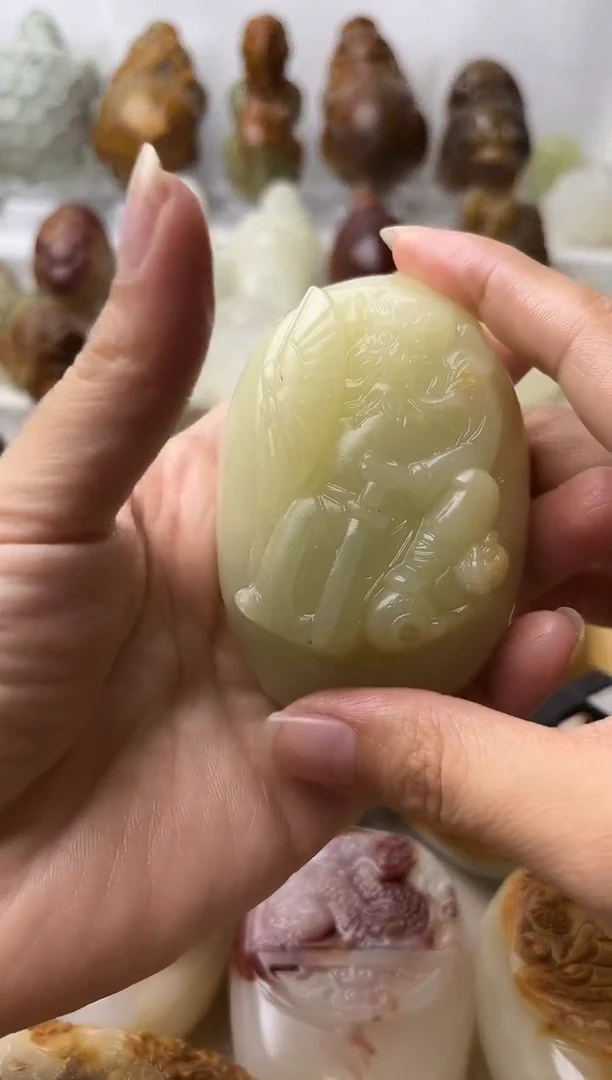 石材方解石手把摆件不退换钟馗