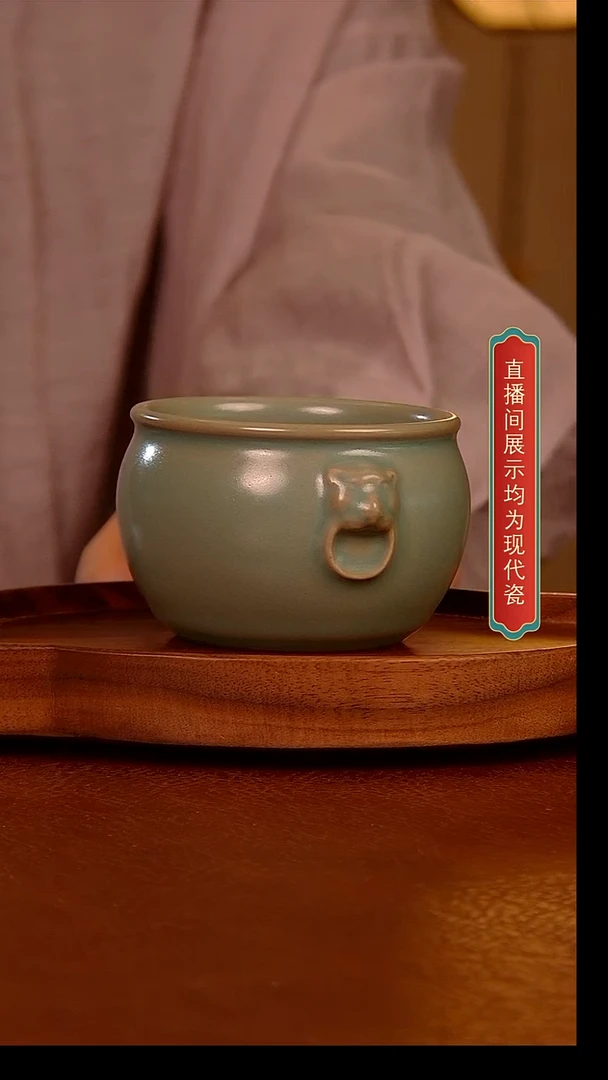 瓷片虎头缸杯     王