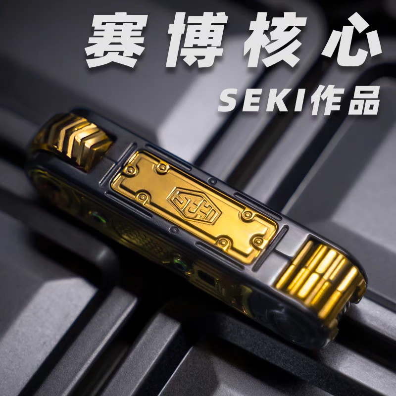 SEKI赛博核心EDC机械音叉丁丁推牌指尖解压EDC玩具绝版科技