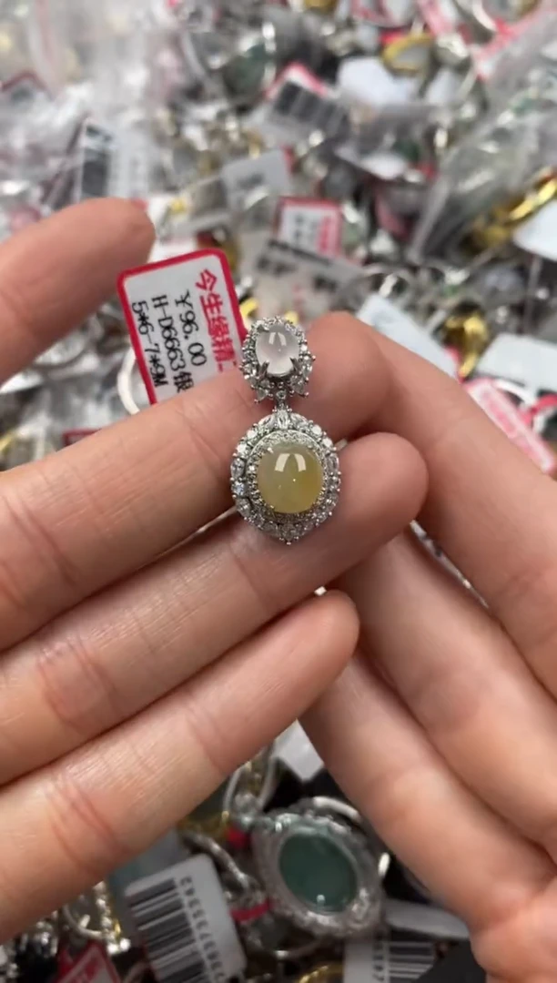 银S925镶嵌戒指翡翠333   9