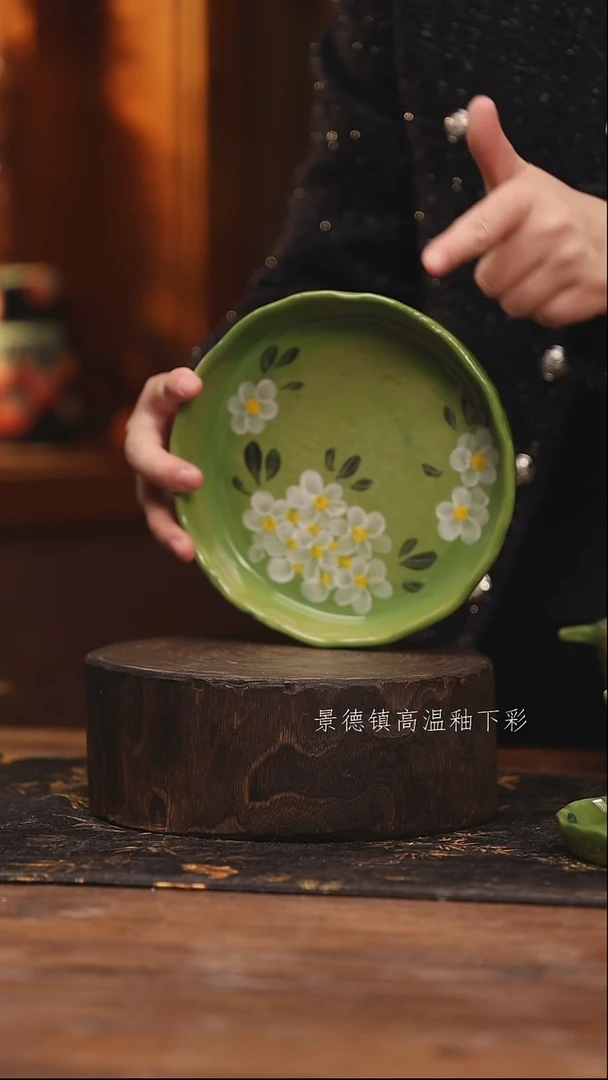 陶瓷景德镇高温釉下手绘陶瓷@L299@