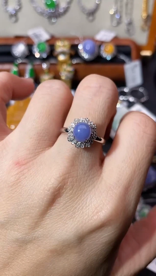 【闪购商品】翡翠戒指18K金镶嵌戒指