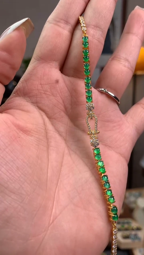 翡翠银S925镶嵌吊坠(不含链)手链