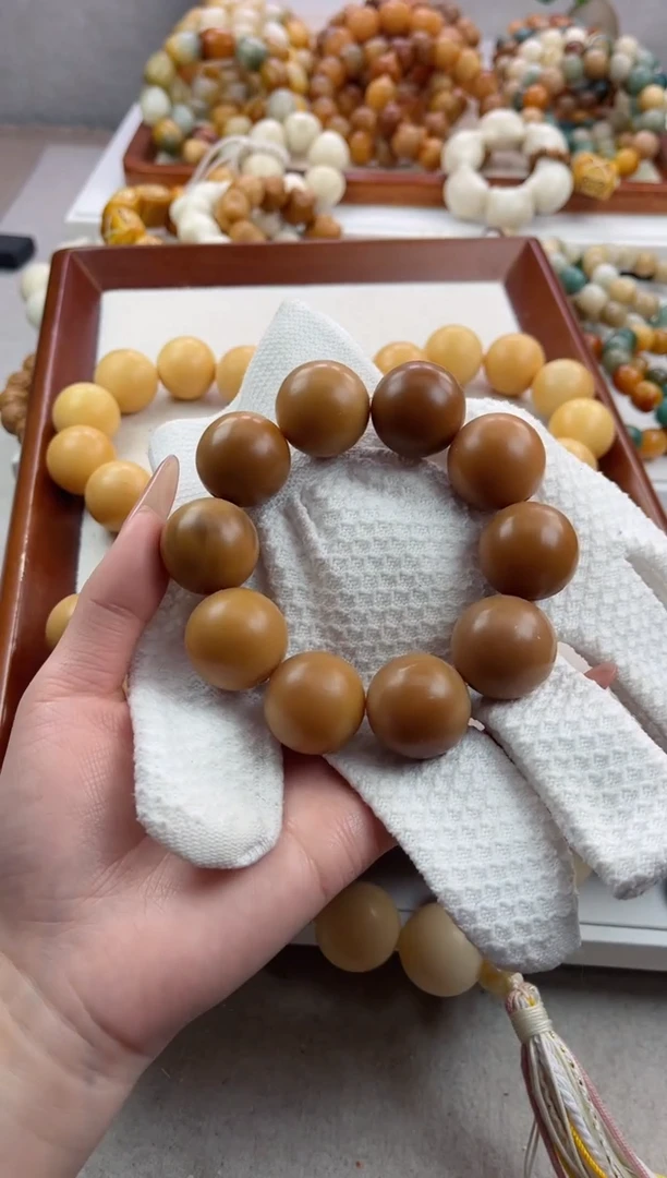 【闪购商品】菩提根/象牙果手串干磨圆珠24mm瑕疵不补N20
