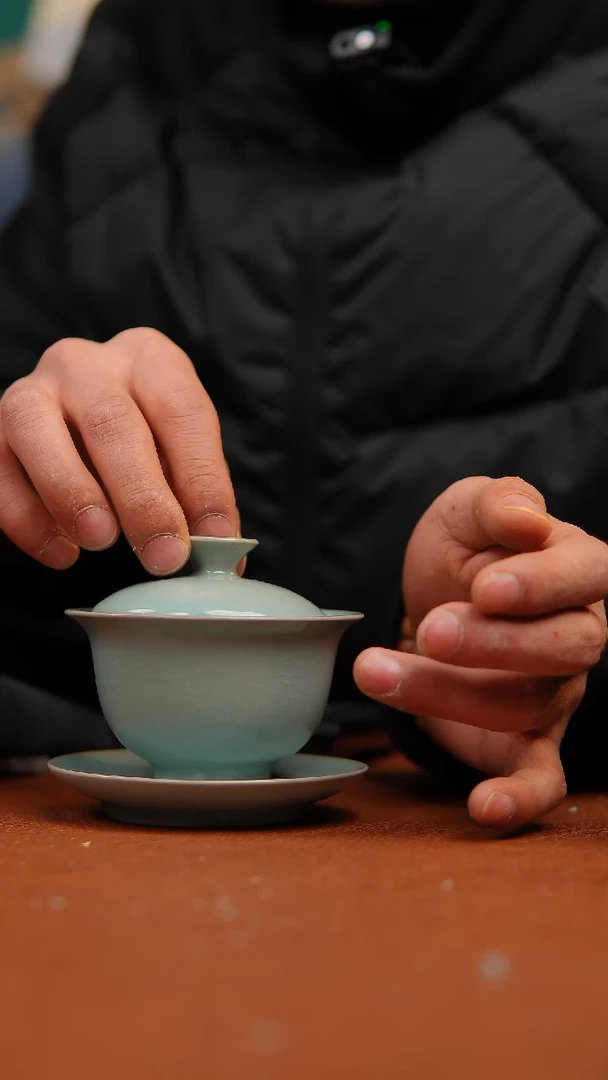 【闪购商品】瓷片仿古元宝盖碗大瑕福利