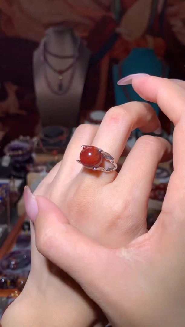 未镶嵌珠宝半成品水晶红极光单珠戒指多样性发其1