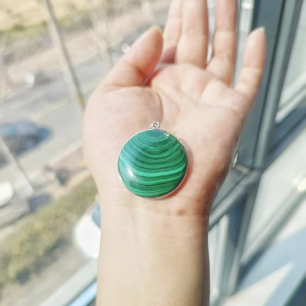 【莹莹专属】天然珠宝孔雀石吊坠m4109带链子