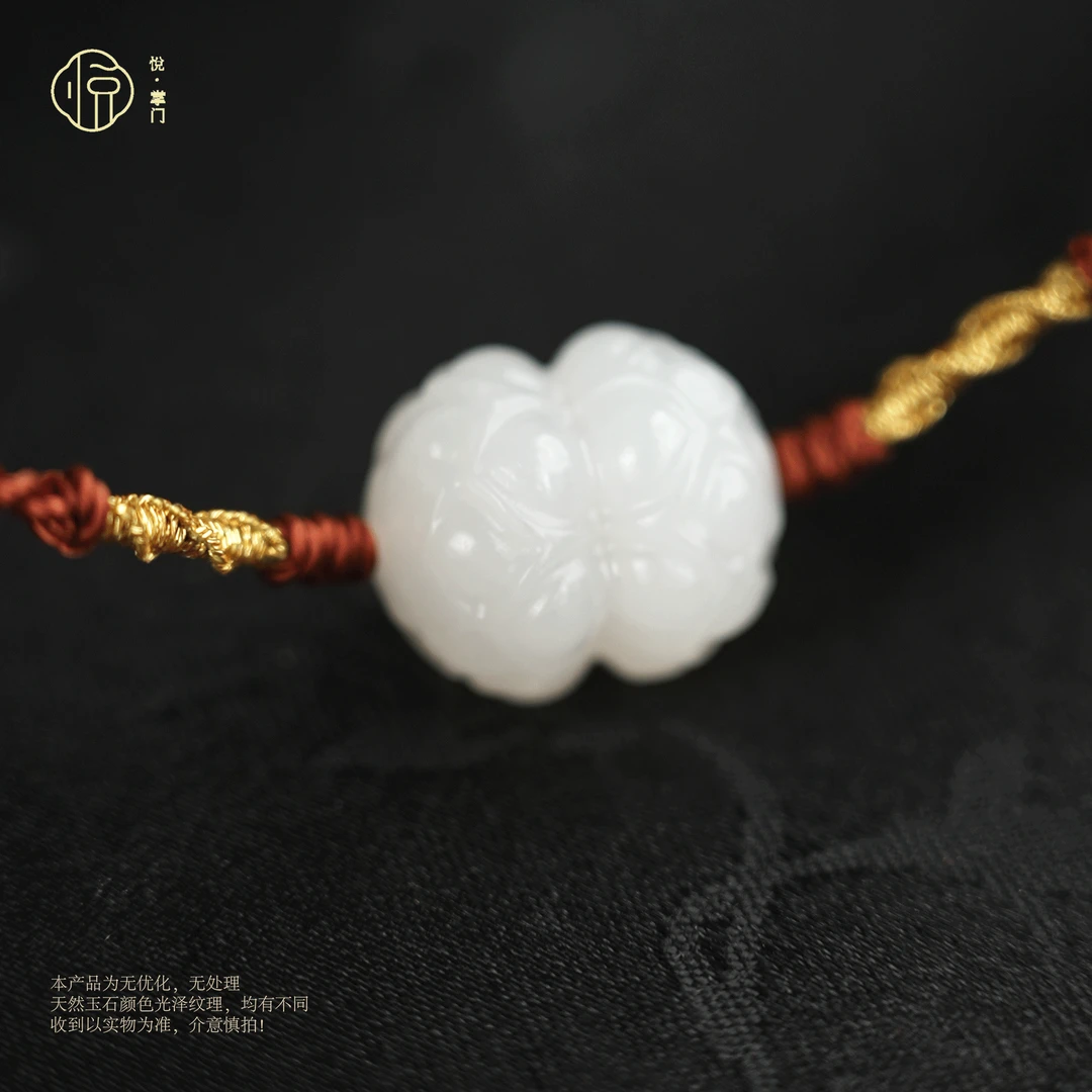 【双生白莲】和田玉+贵气白+手工雕 并蒂莲吊坠*赠绳*多样性发一件