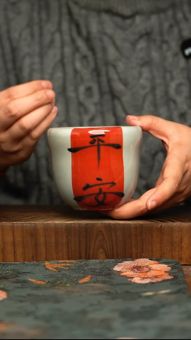 杯釉下彩手工手绘同款陶器
