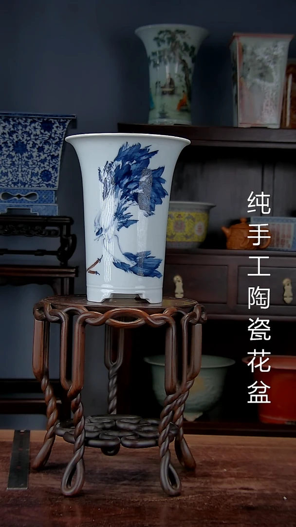 景德镇陶瓷手工花盆