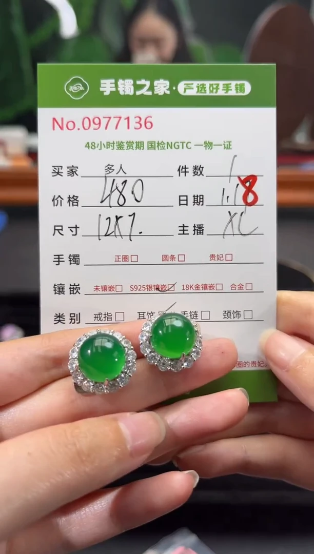 【闪购商品】玛瑙/玉髓耳钉银S925镶嵌多人