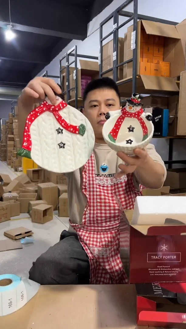 【闪购商品】杯原盒雪人碗加特雷西原盒雪人盘子2件套